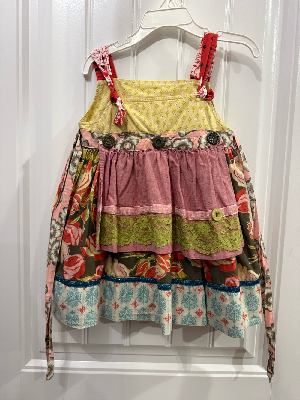 Matilda Jane Pink Yellow Green Multi-Pattern Layered Girls Tank Top